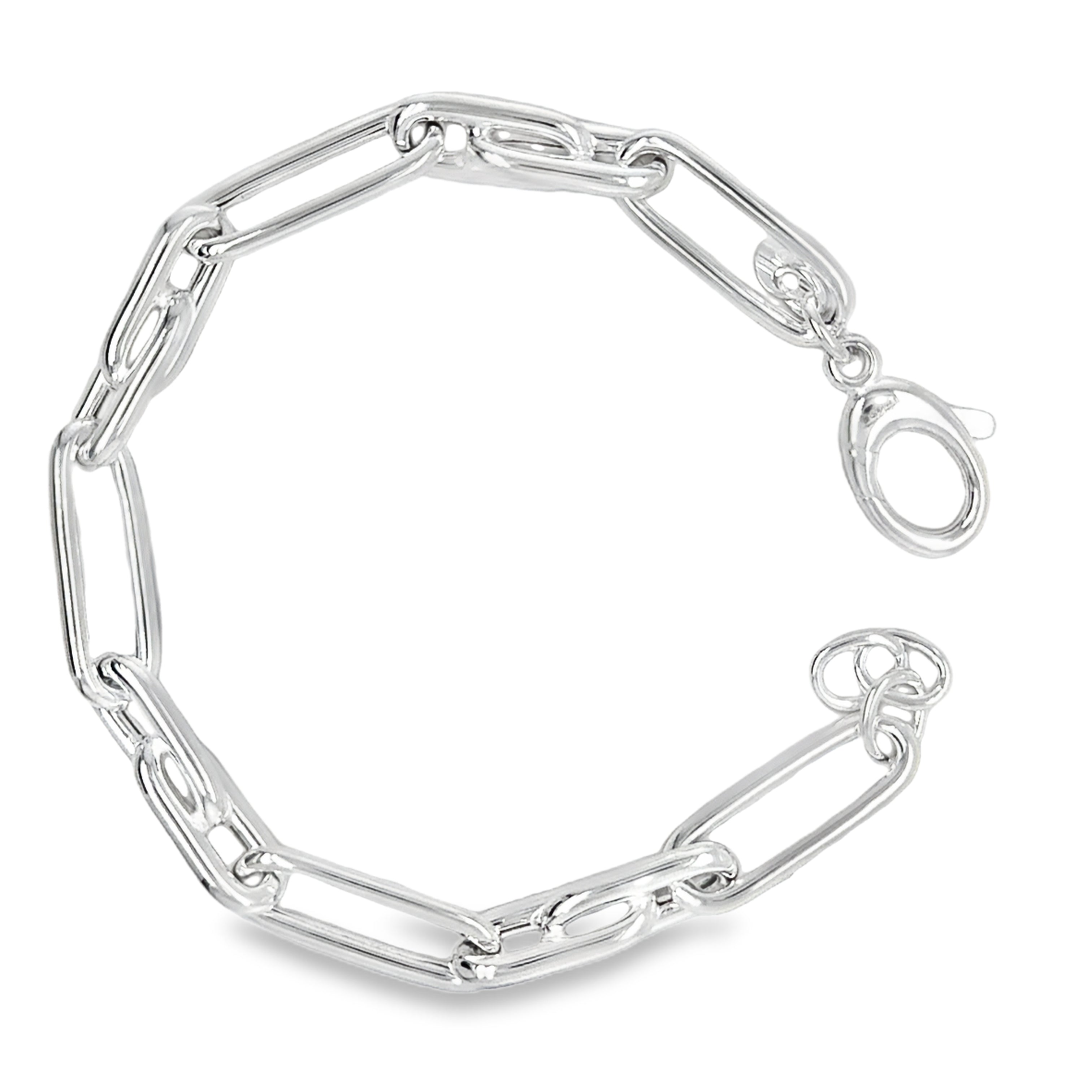 Sterling Silver Paperchain Figaro Bracelet