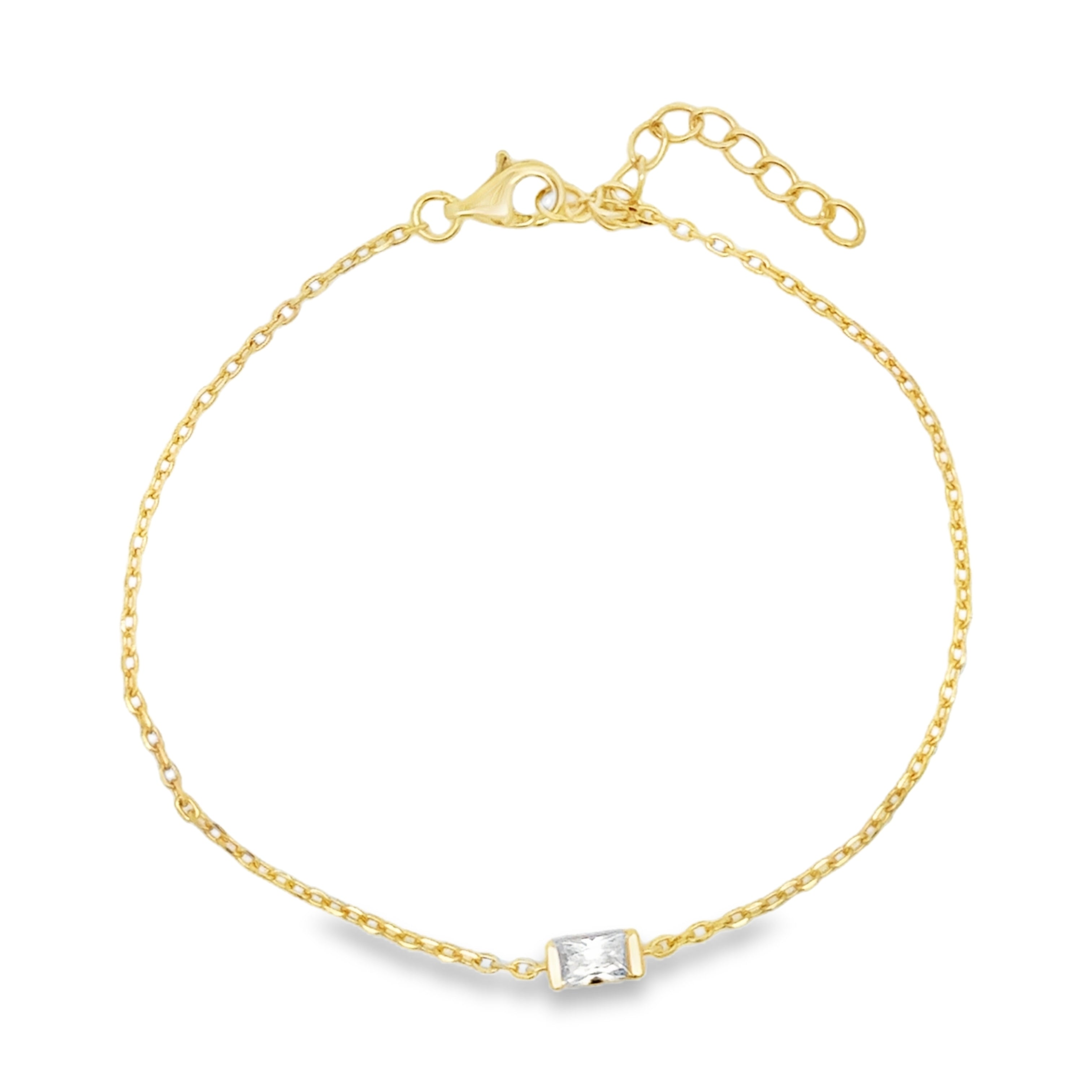 Sterling Silver Gold Plated Cubic Zirconia Bracelet