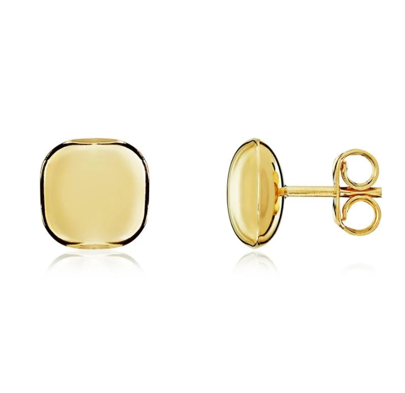 9ct Gold 8mm Cushion Stud Earrings