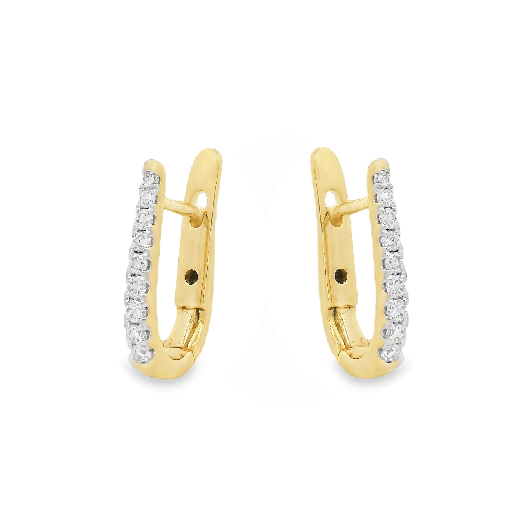 18ct Yellow Gold Diamond Huggy Earrings