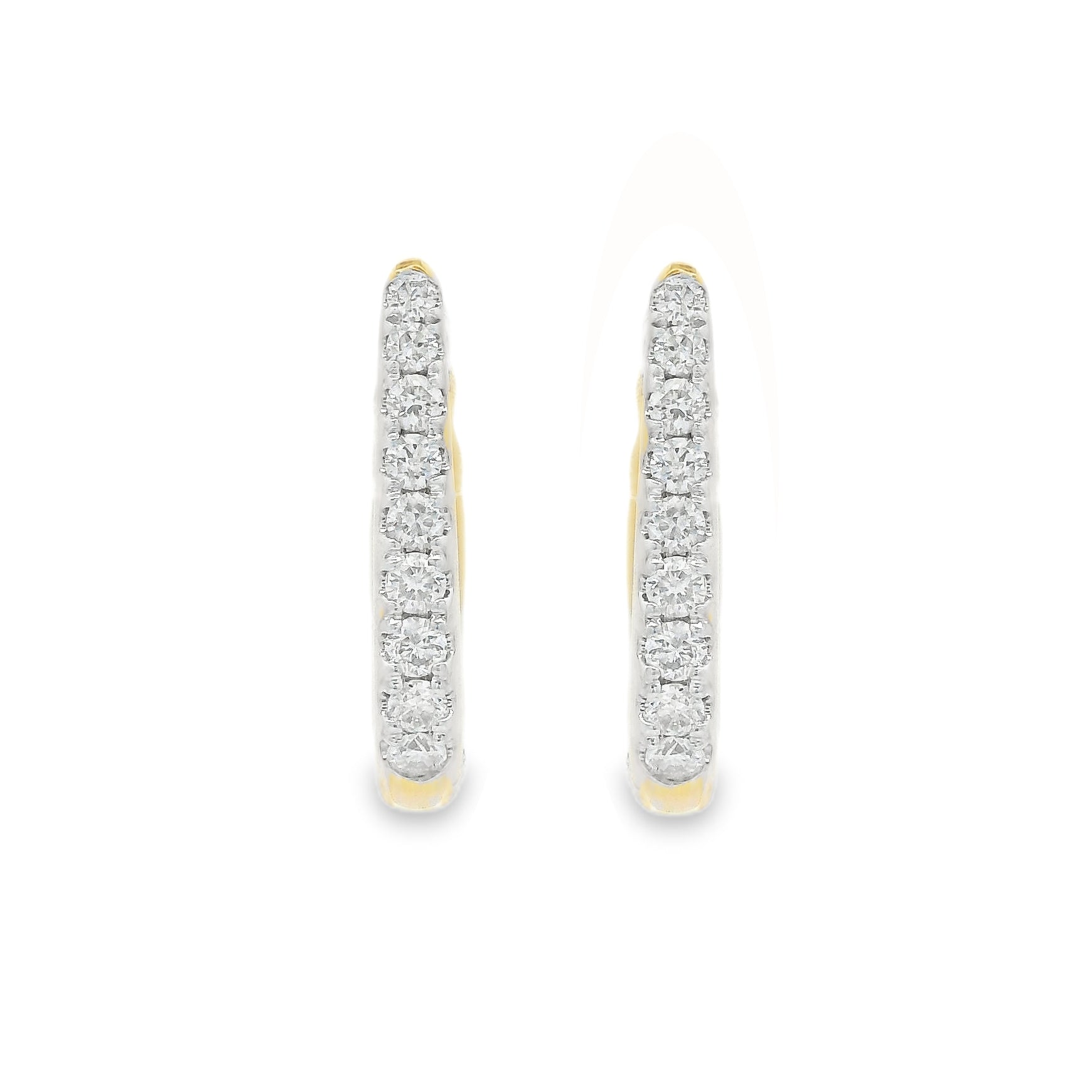 18ct Yellow Gold Diamond Huggy Earrings