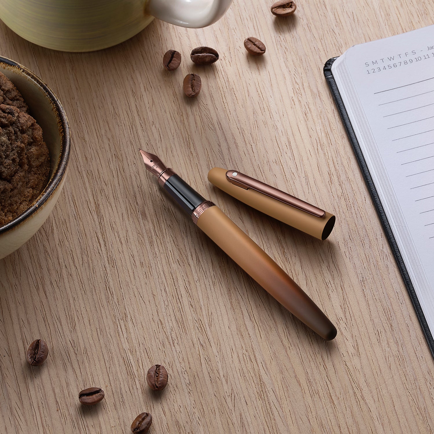 Sheaffer® VFM 9428 Coffee Edition Matt Brown Fountain Pen lifestyle