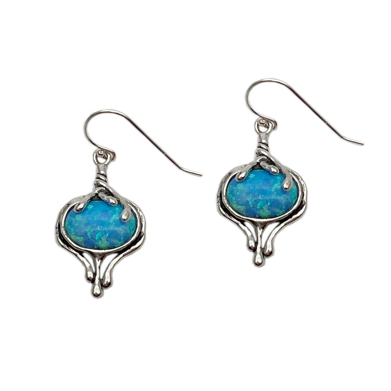 Aviv Silver Melting Drop Opal Earrings