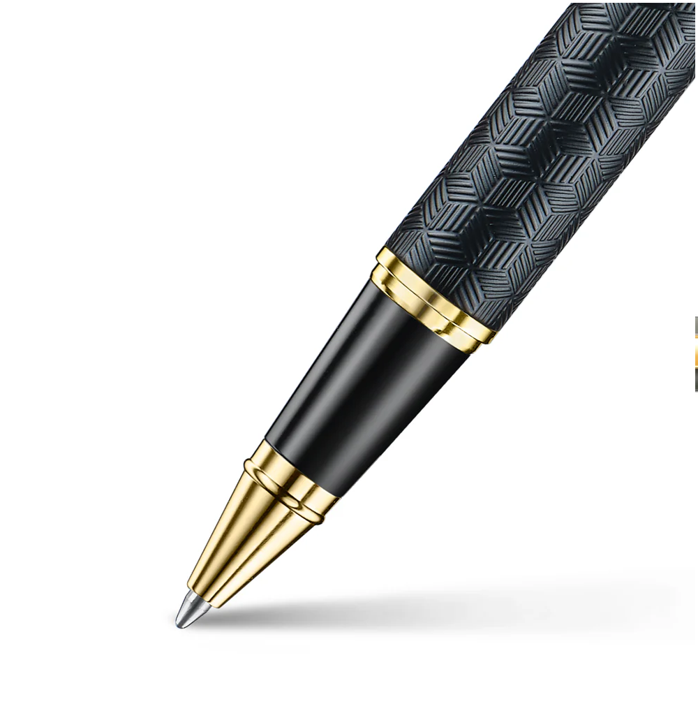 Sheaffer Series 300 Engraved Black Rollerball Pen with Chrome Cap and Gold Trims nip