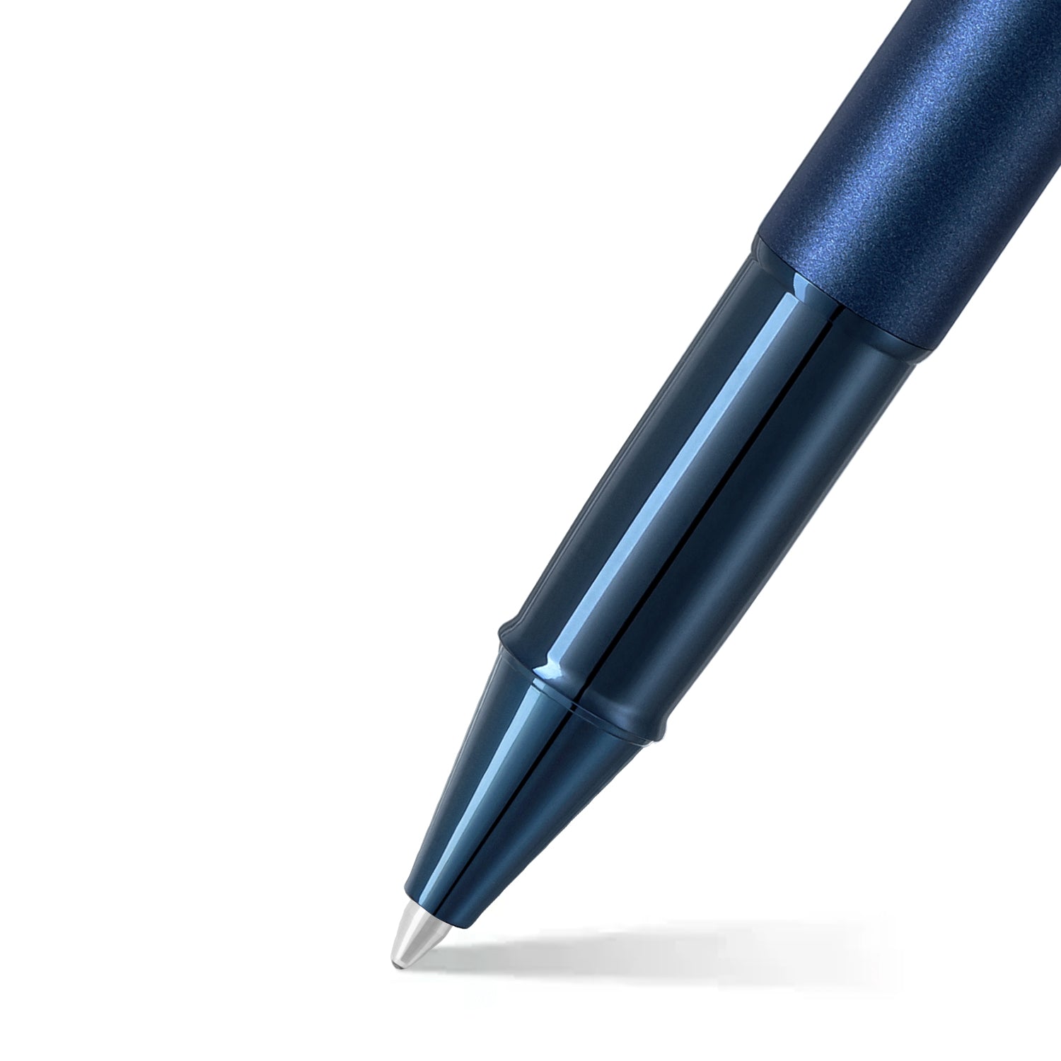 Sheaffer® 100 Satin Blue Rollerball Pen With PVD Blue Trim nip