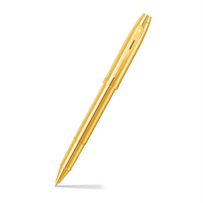 Sheaffer® 100 Glossy PVD Gold Rollerball Pen With PVD Gold Trim