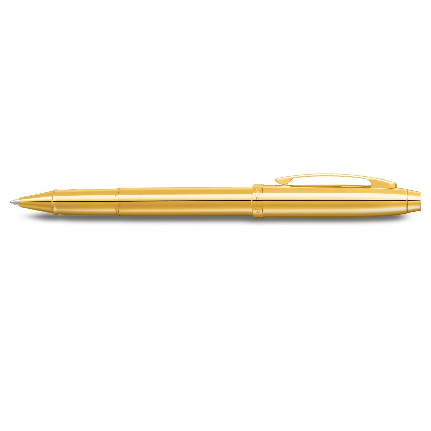 Sheaffer® 100 Glossy PVD Gold Rollerball Pen With PVD Gold Trim