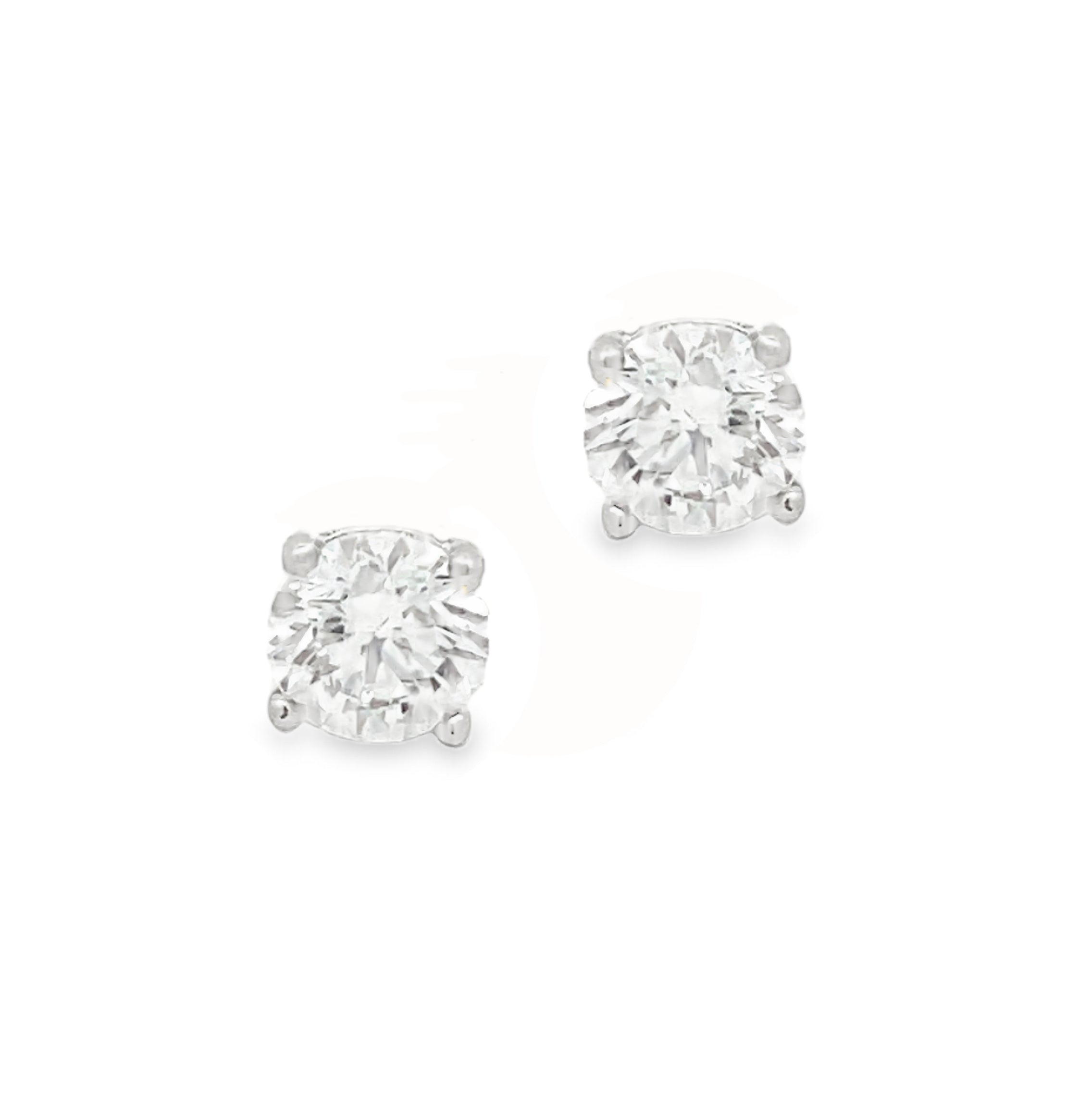 Lab Grown 2.00ct Diamond Solitaire Earrings Platinum