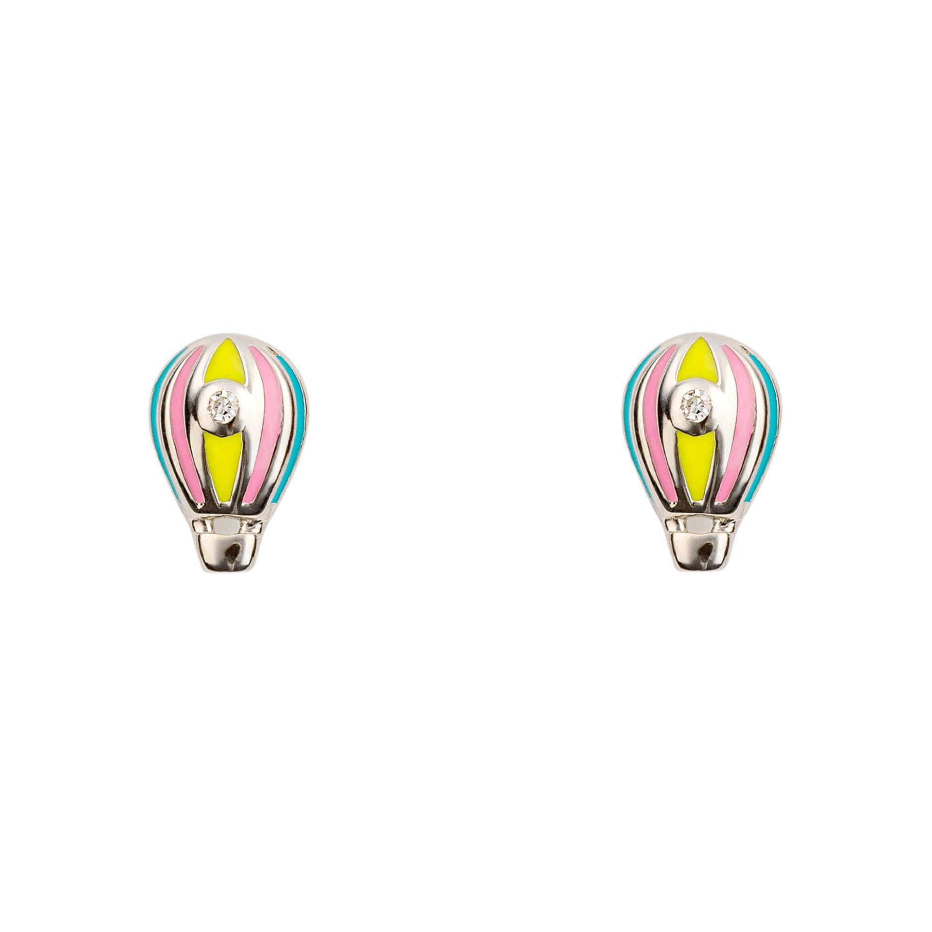 D for Diamond Hot Air Balloon Enamel And Diamond Earrings E6327
