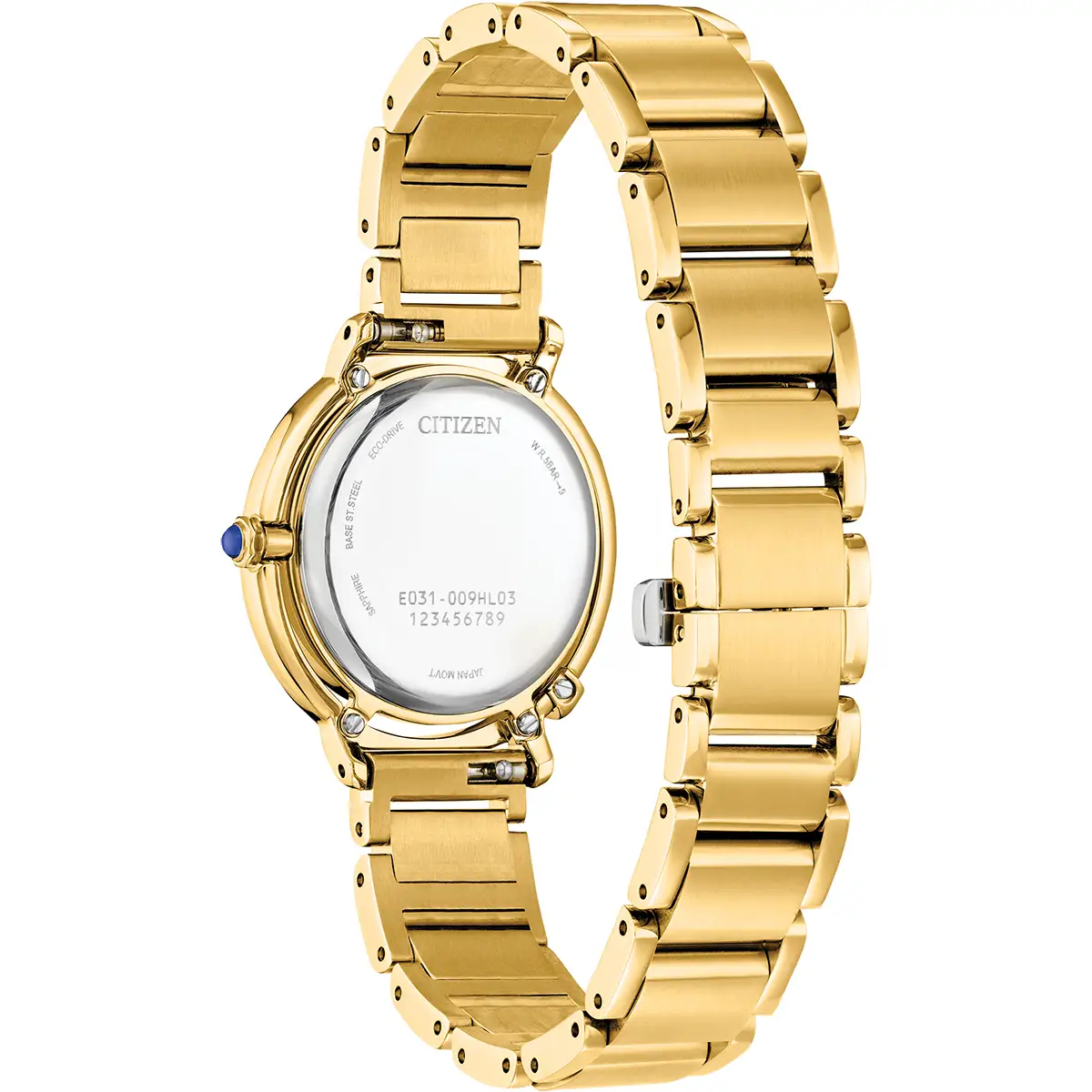 Citizen Eco Drive Ladies L Arcly Diamond Bracelet Watch EM1092-64D rear