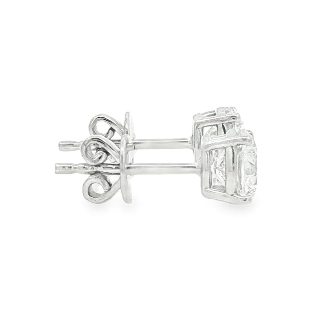 Sterling Silver Lab Grown Diamond Earrings 1.50ct side