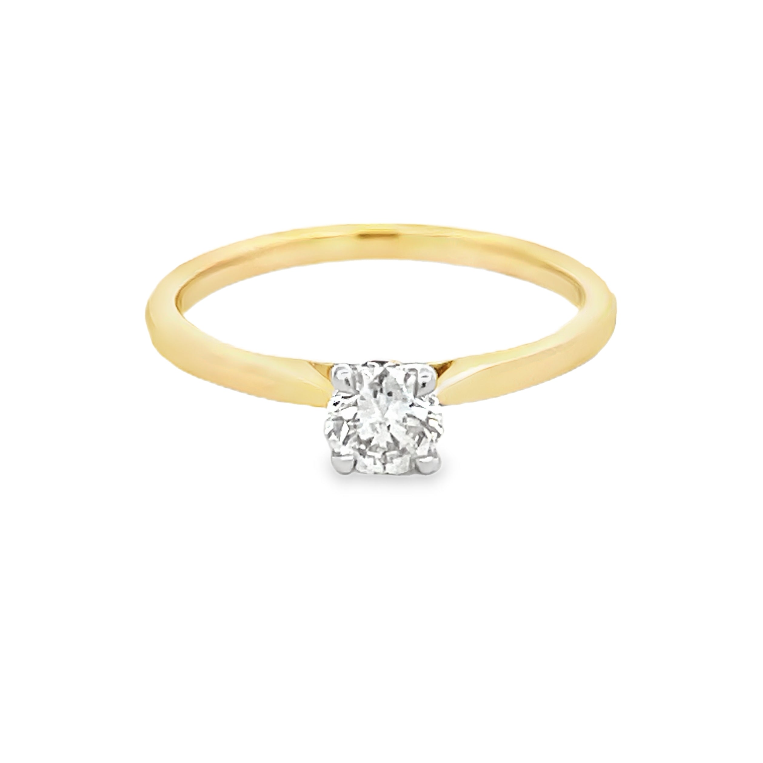 9ct Yellow Gold Solitaire Diamond Engagement Ring 0.36ct