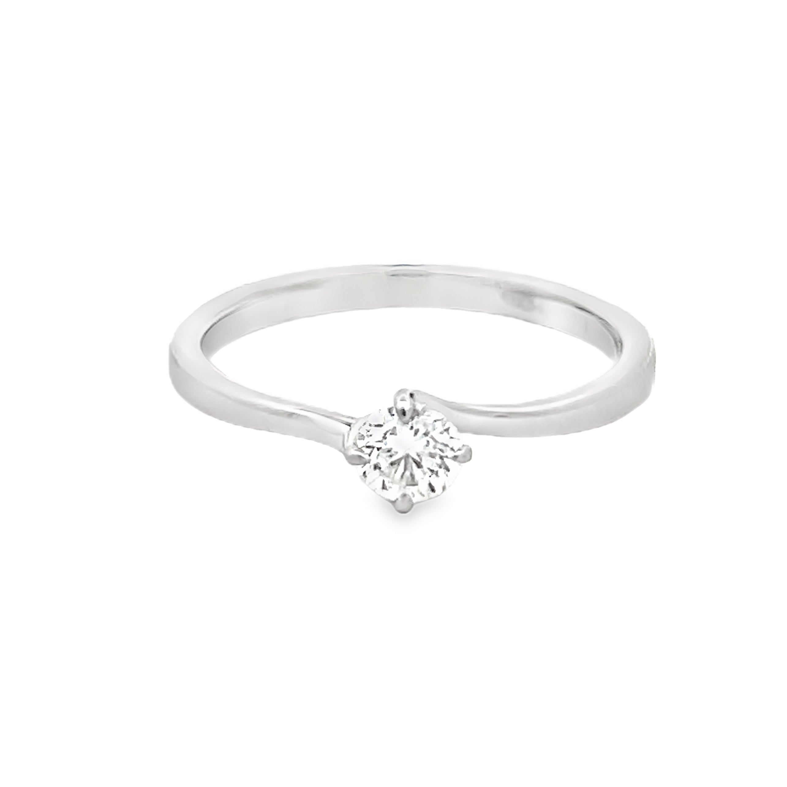 Palladium Solitaire Diamond Engagement Ring 0.30ct
