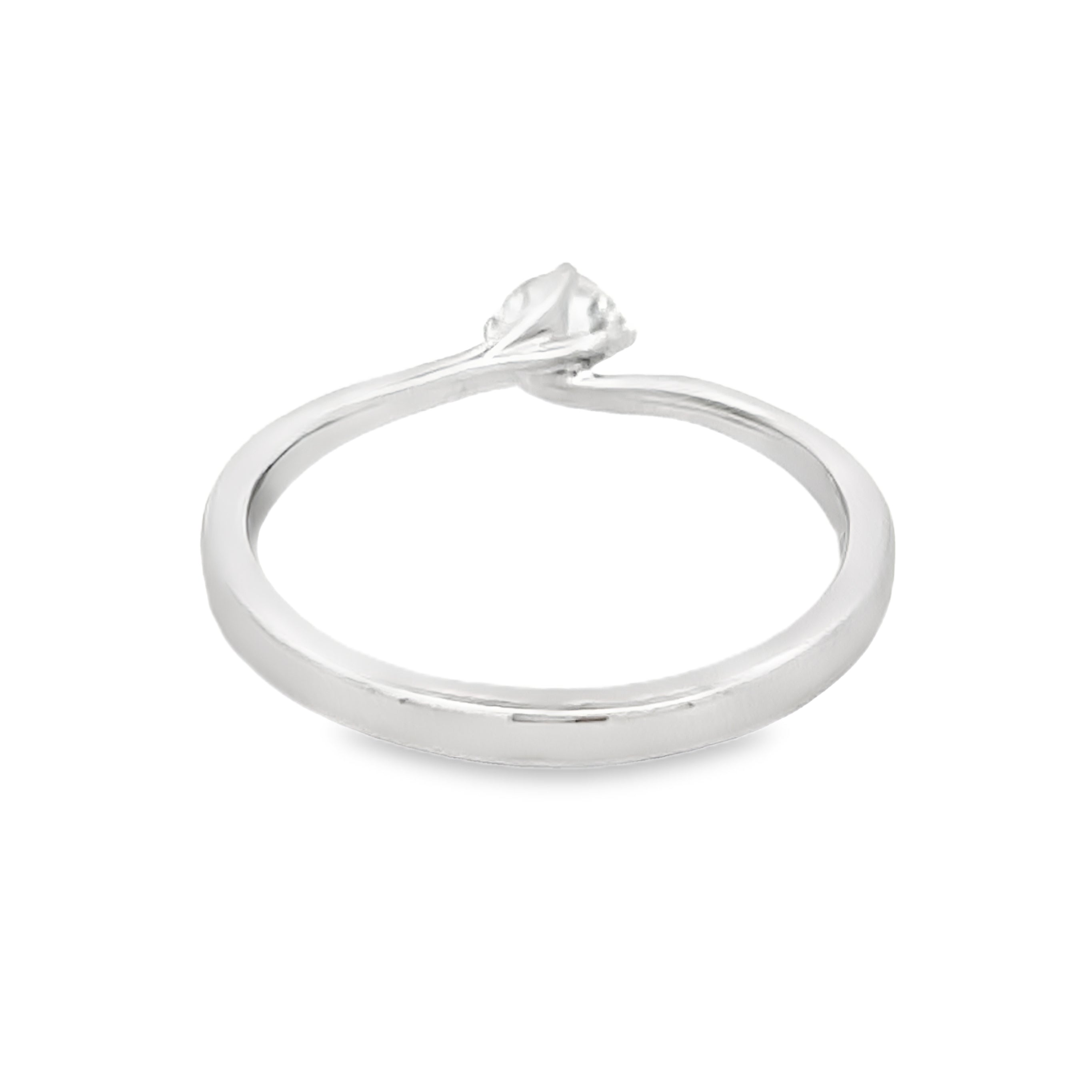 Palladium Solitaire Diamond Engagement Ring 0.30ct rear