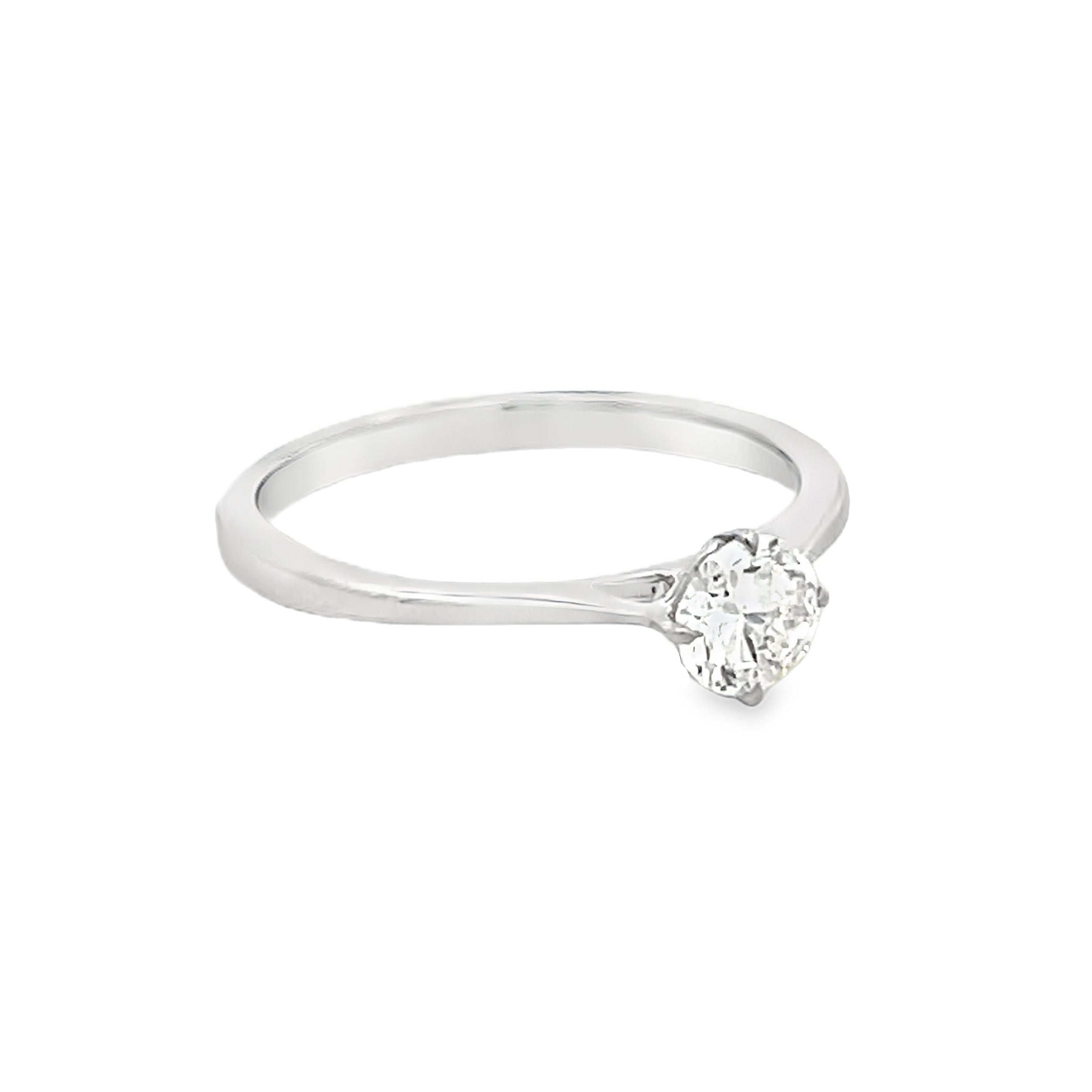 Platinum Solitaire Diamond Engagement Ring 0.42ct side