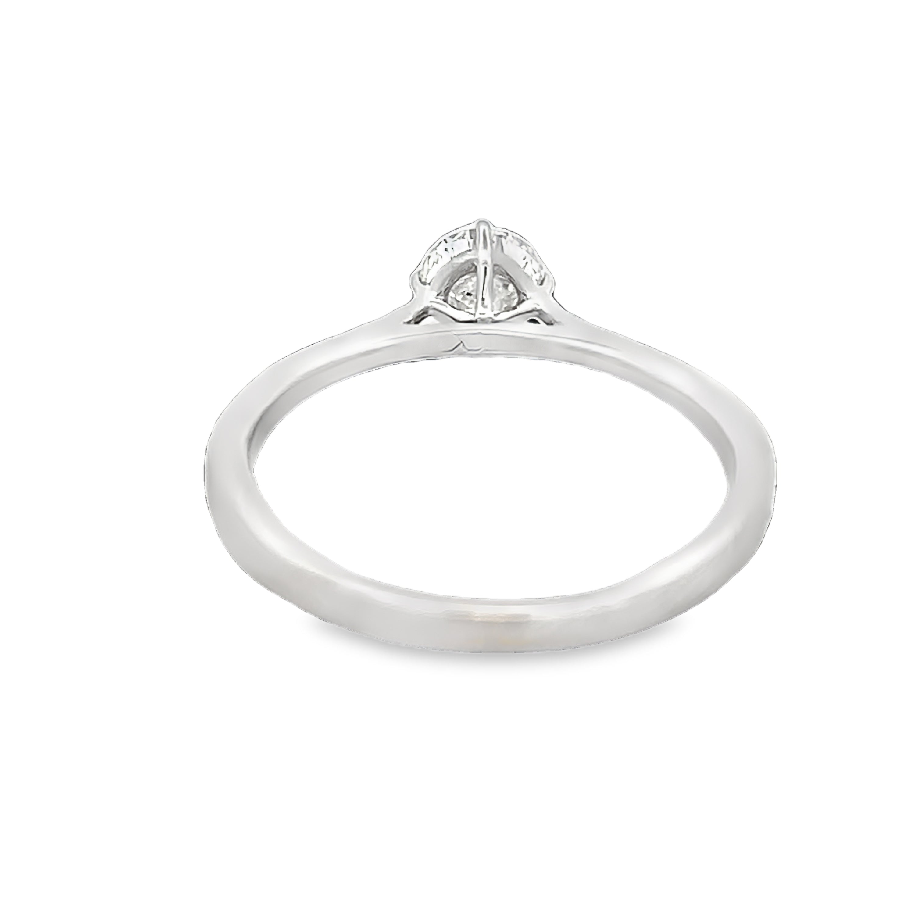 Platinum Solitaire Diamond Engagement Ring 0.42ct REAR