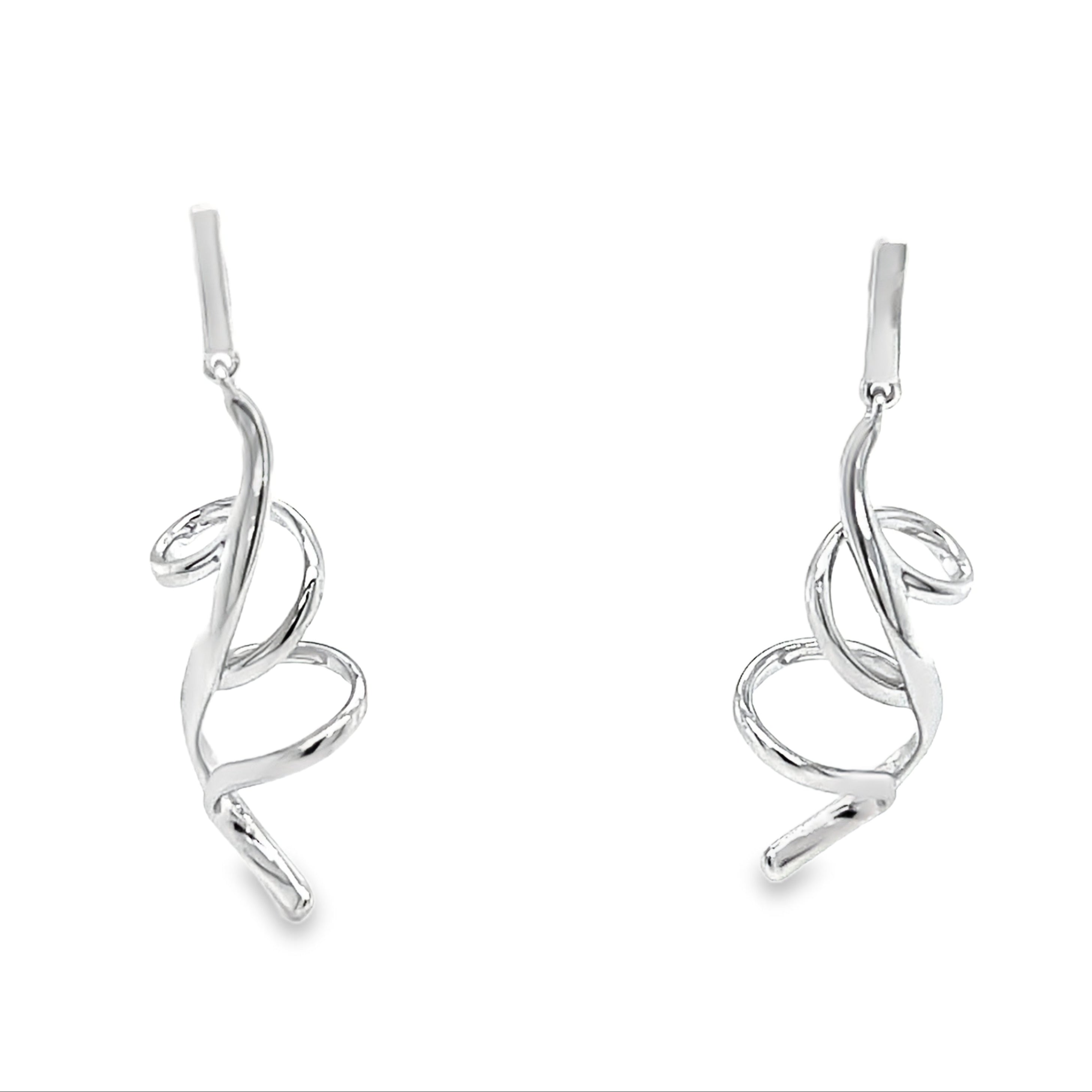 Sterling Silver Spiral Drop Earrings