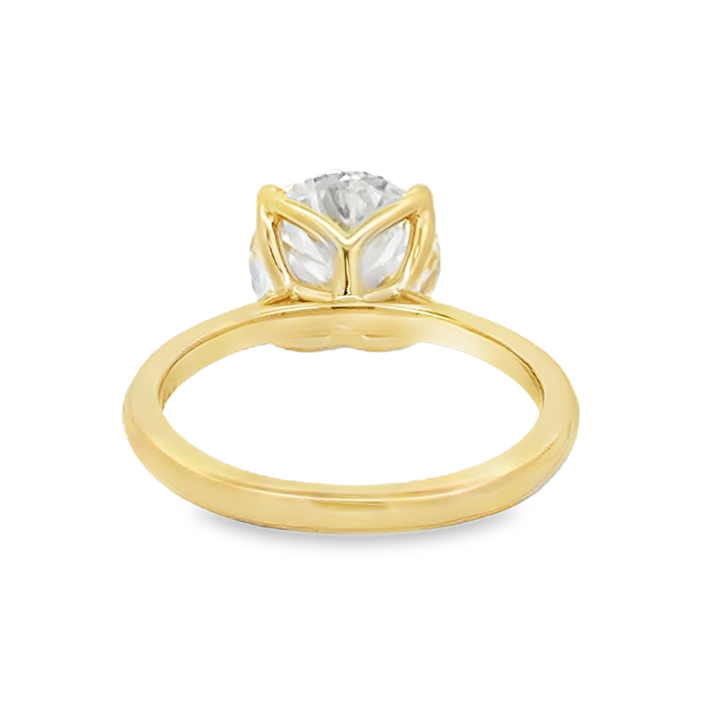 Lab Grown Diamond Brilliant Cut 3.06ct Solitaire Ring 9ct Gold rear
