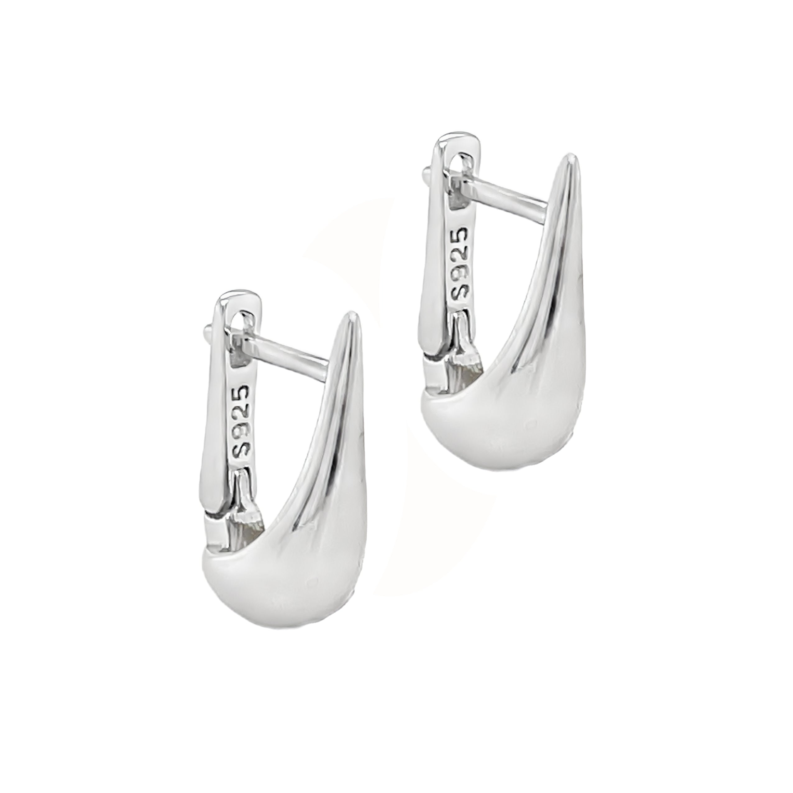 Sterling Silver Teardrop Huggy Earrings