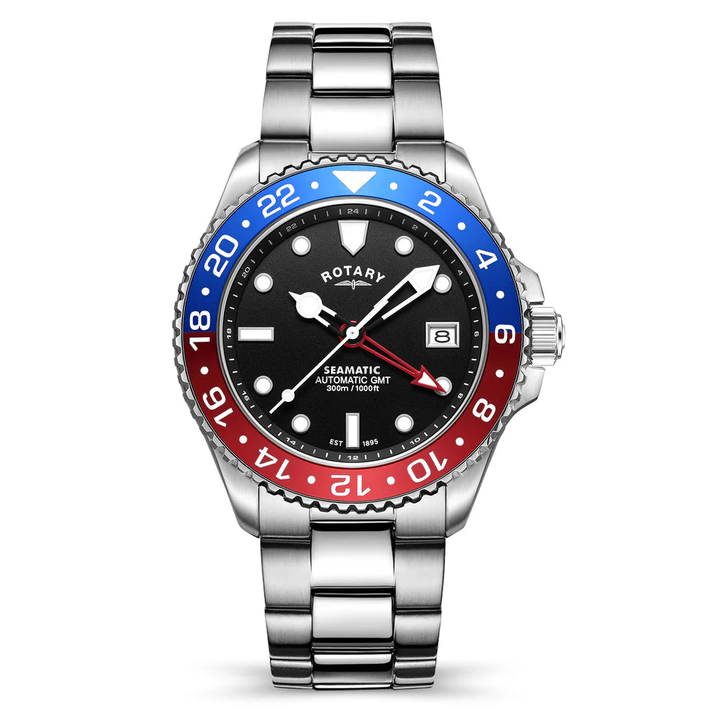 Rotary Seamatic 300 GMT Men's Automatic Bracelet Watch GB04378/95