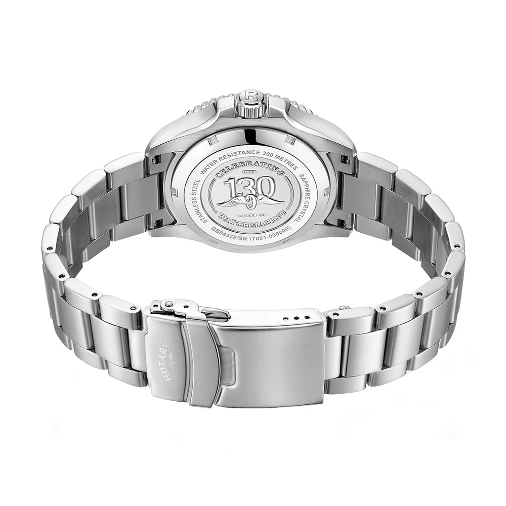 Rotary Seamatic 300 GMT Men's Automatic Bracelet Watch GB04378/95 REAR