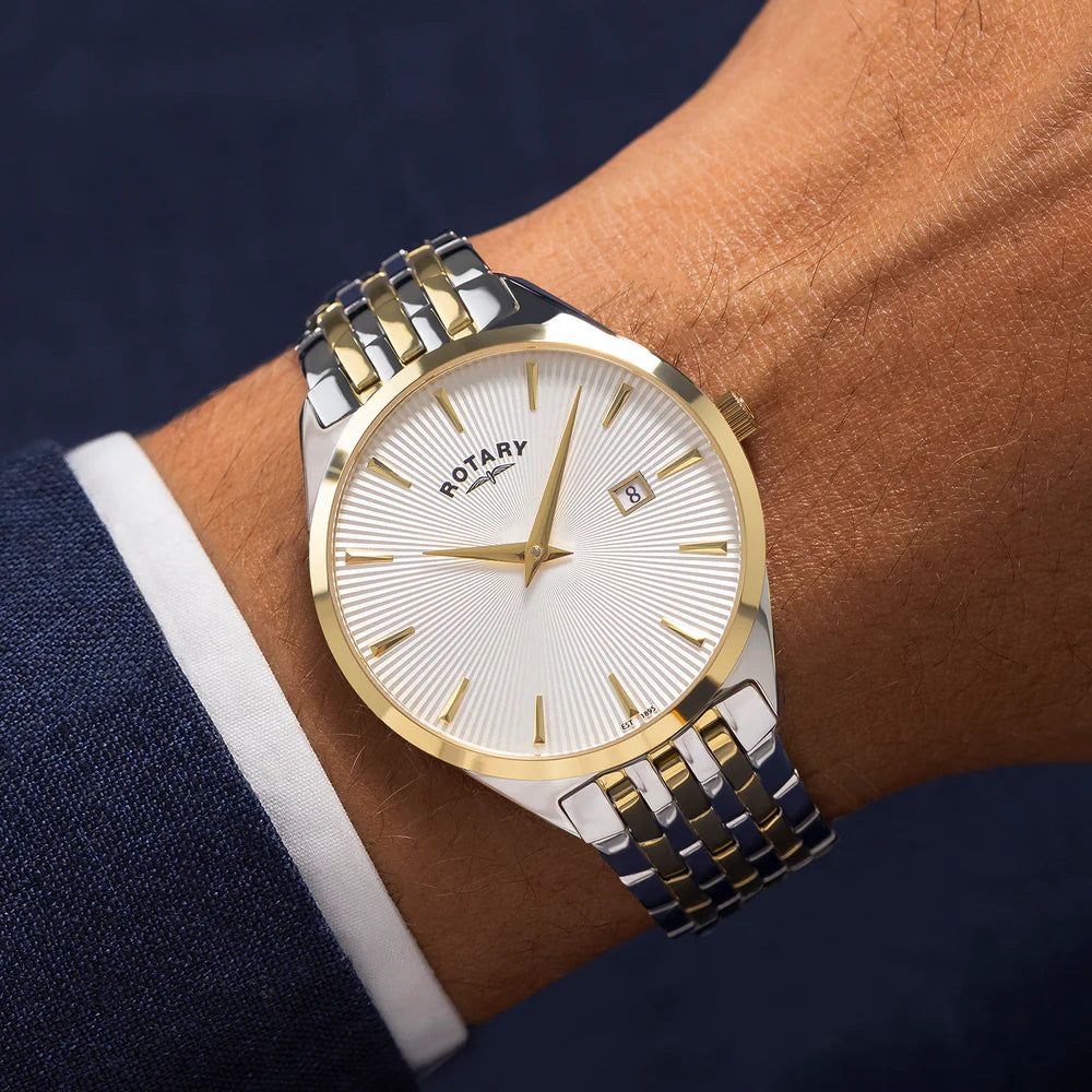 Rotary Ultra Thin Men's Two Tone Bracelet Watch GB08011/02 model