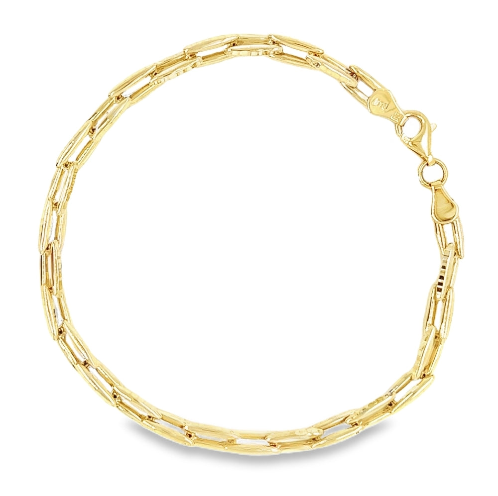 9ct Yellow Gold Paper Chain Link Bracelet