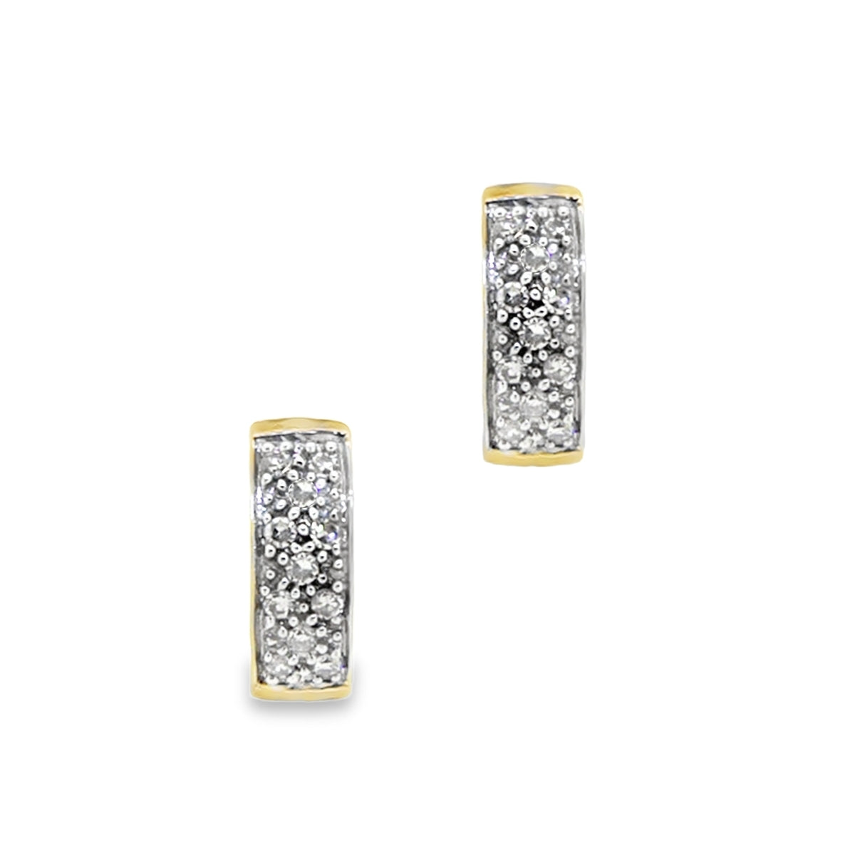 9ct Yellow Gold Diamond Huggy Earrings