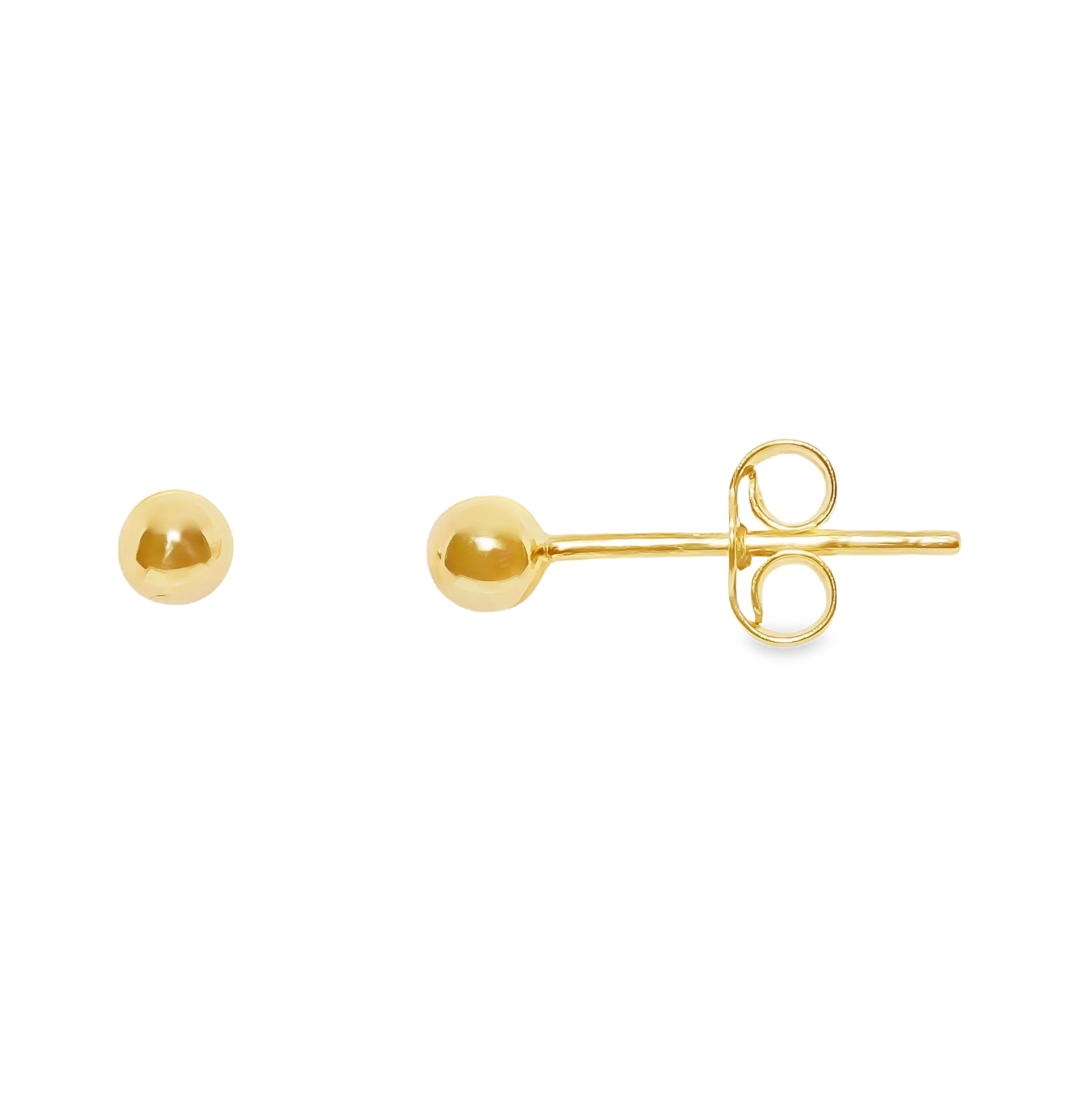 9ct Gold 3mm Polished Ball Stud Earrings