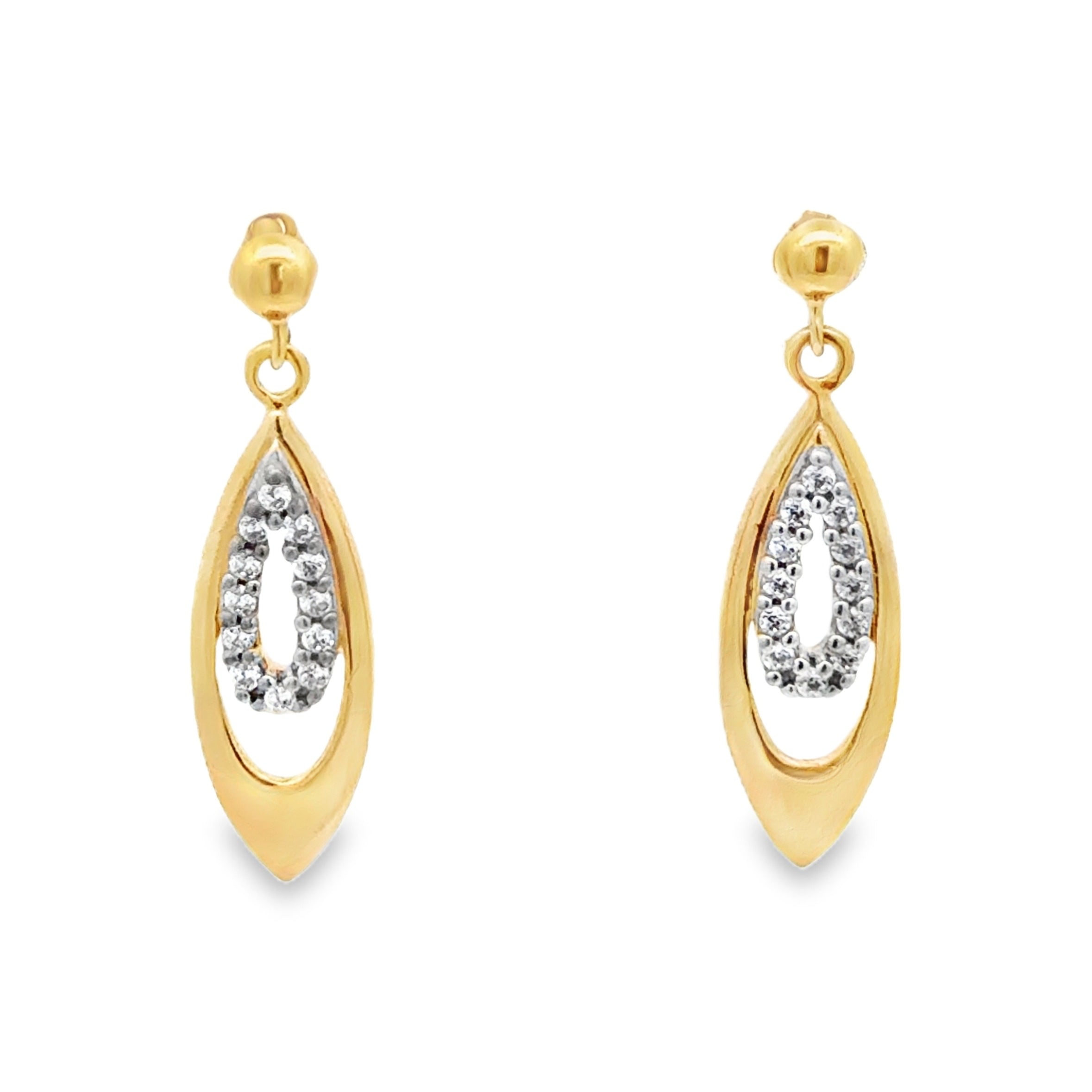 9ct Gold Cubic Zirconia Drop Earrings