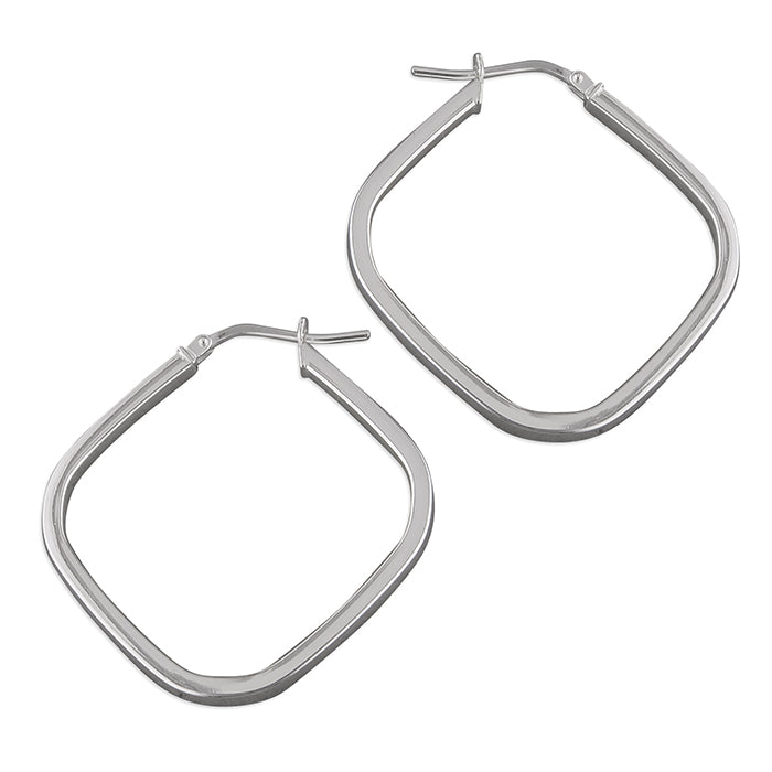 Sterling Silver Square Hoop Earrings