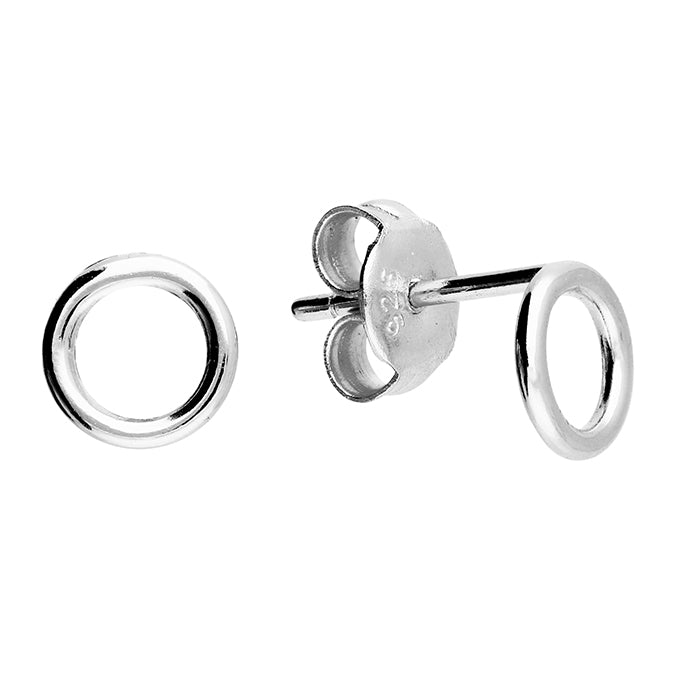 Sterling Silver Open Circle Stud Earrings