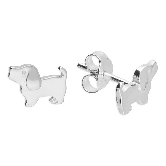 Sterling Silver Puppy Dog Stud Children's Earrings
