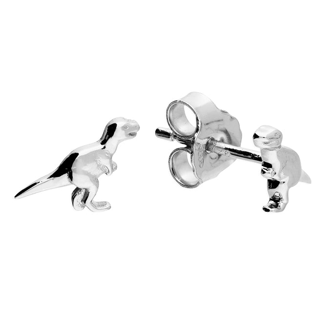 Sterling Silver T-Rex Stud Children's Earrings