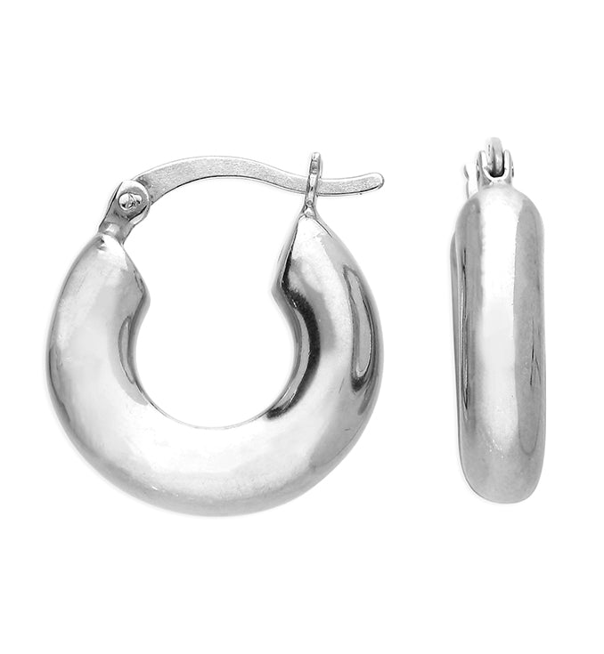Sterling Silver Chunky Hoop Earrings