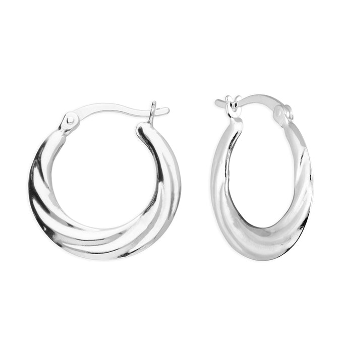 Sterling Silver Twist Hoop Earrings