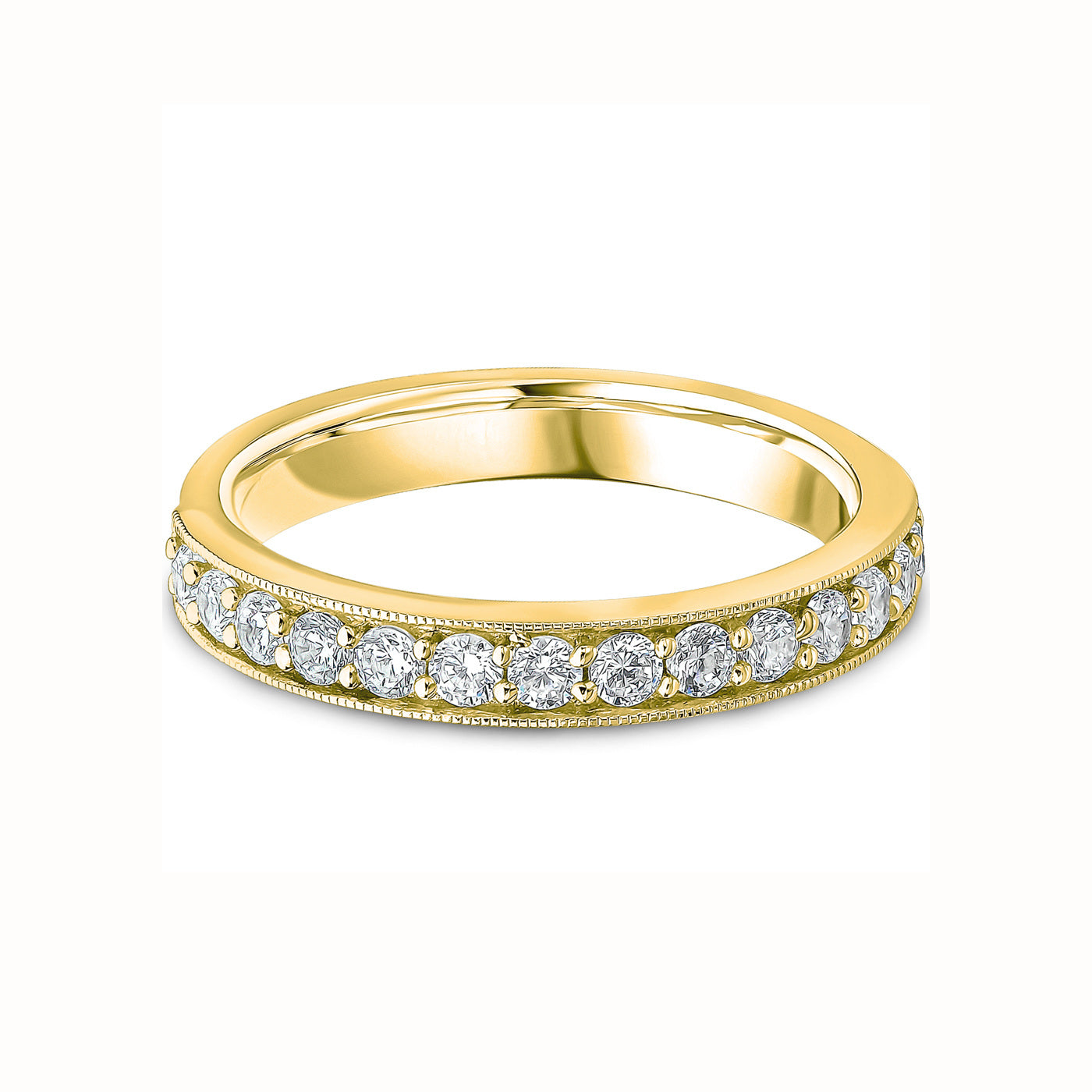 14 Stone Diamond Milgrain 0.50ct Eternity Ring 9ct Gold