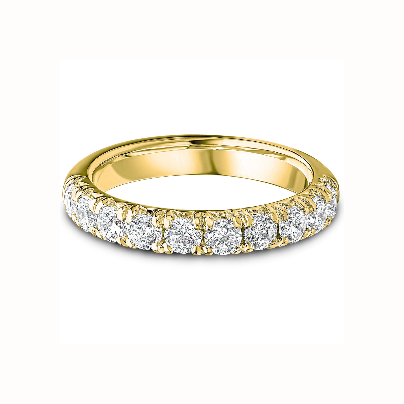 10 Stone Diamond French Pave 1.00ct Eternity Ring 18ct Gold