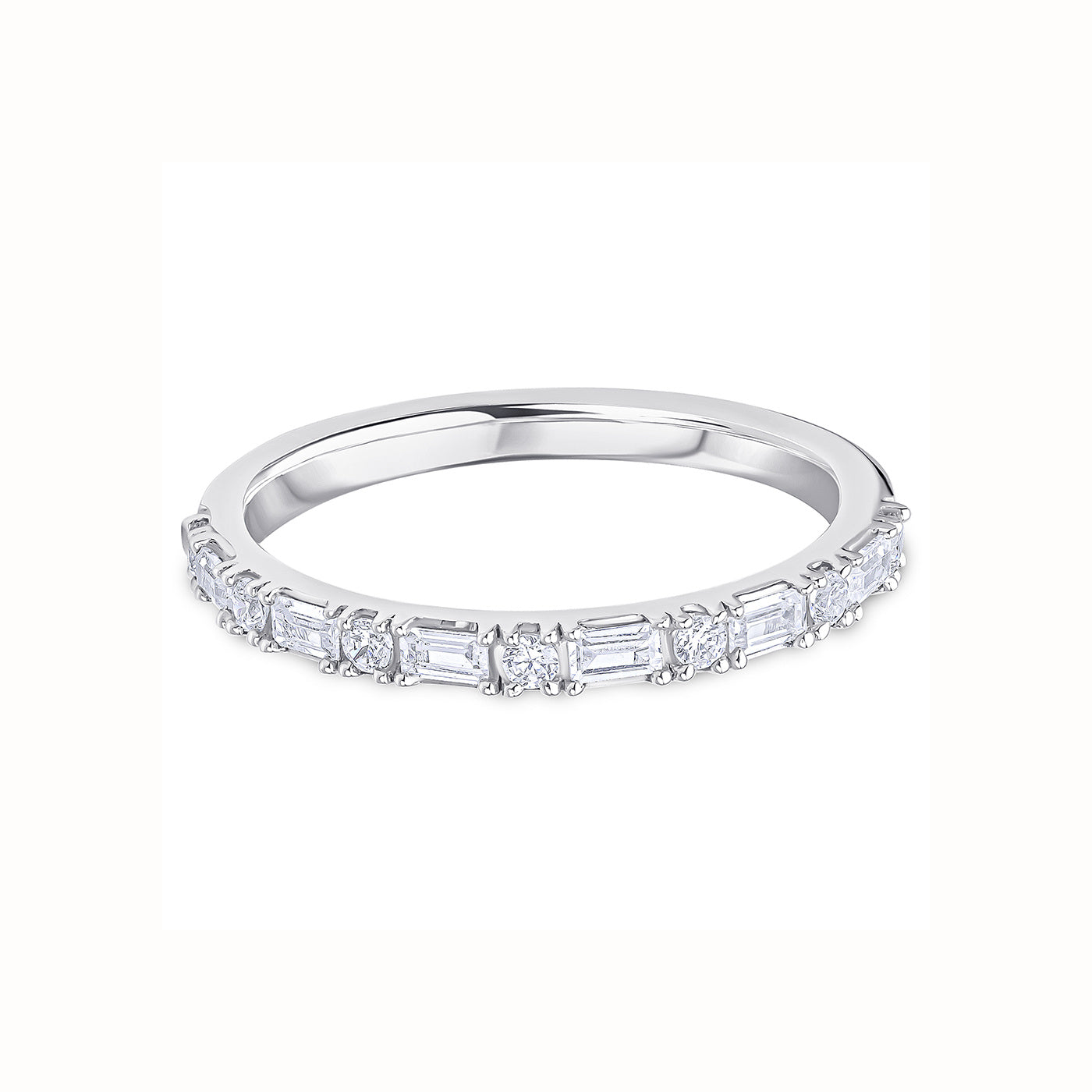 Mixed Cut Diamond 0.33ct Eternity Ring Platinum