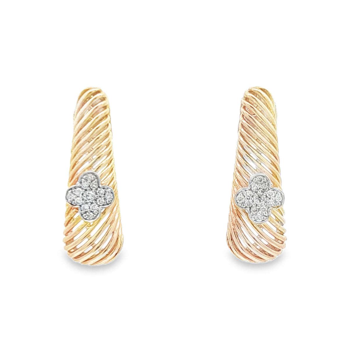 9ct Yellow Gold Diamond Milano Stud Earrings
