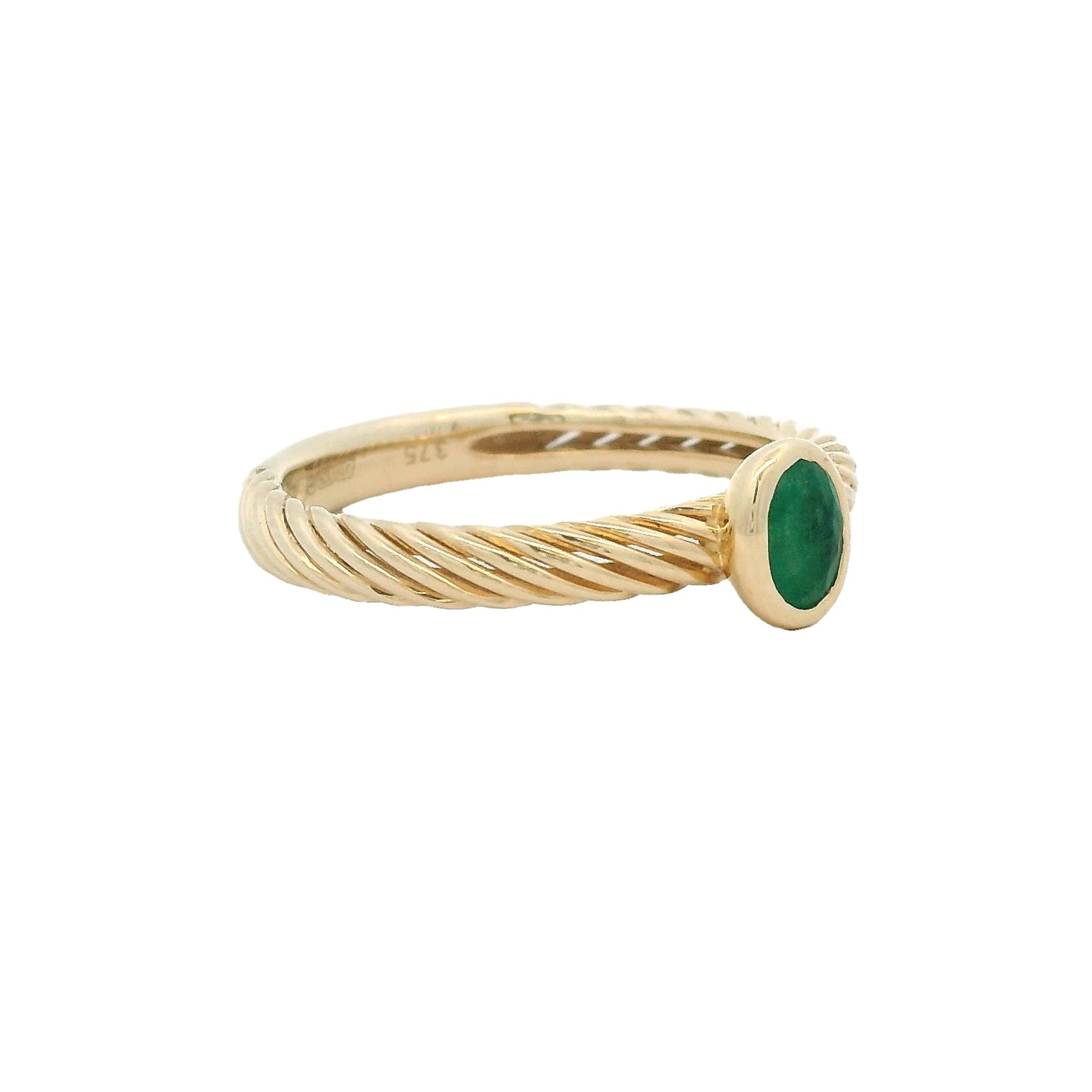 Solitaire Emerald Ring 9ct Gold side