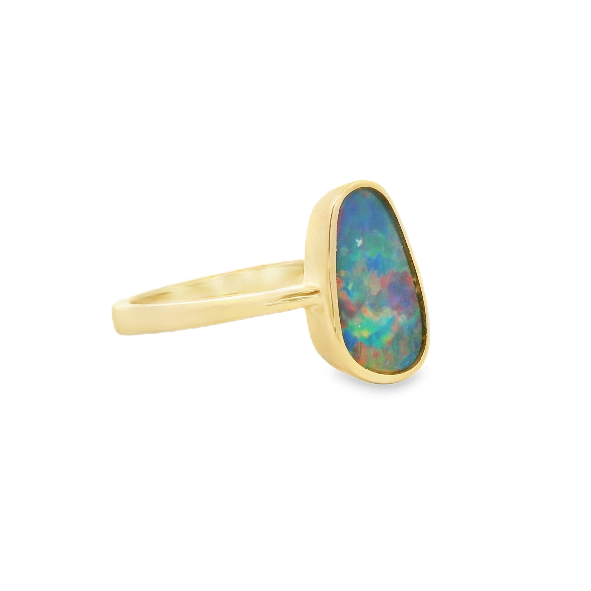 Solitaire Opal Ring 9ct Gold