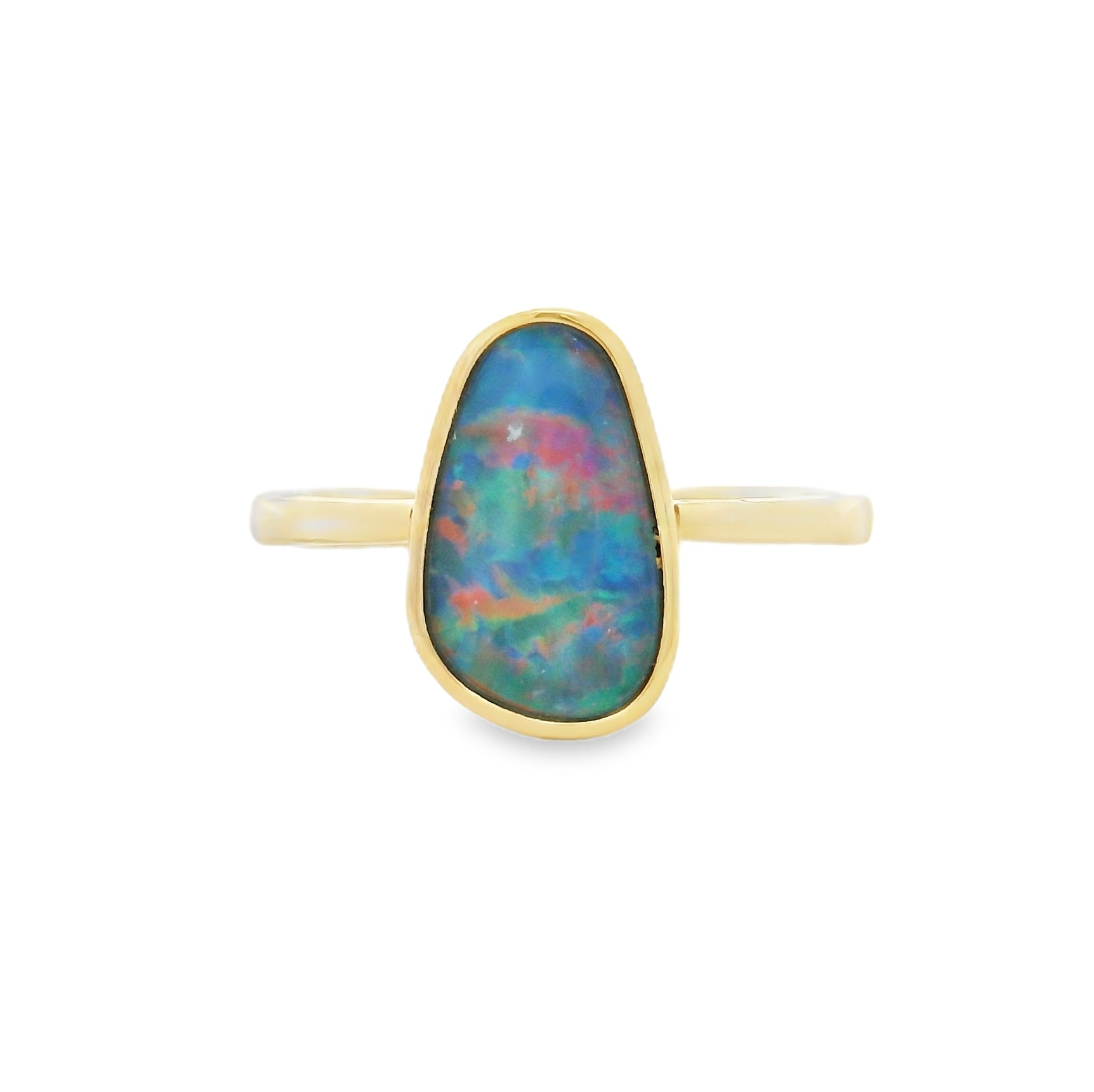 Solitaire Opal Ring 9ct Gold