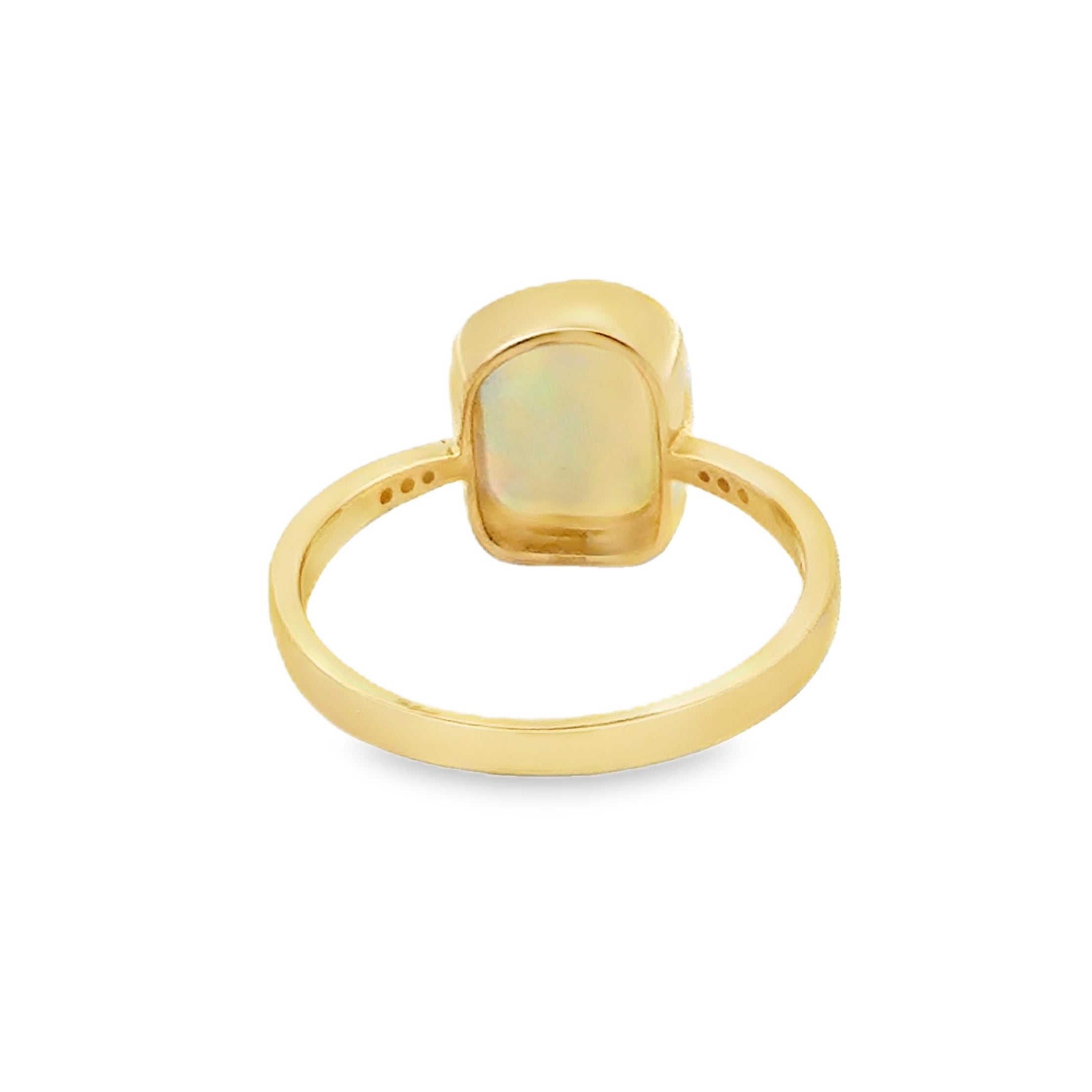 Opal & Diamond Ring 9ct Gold rear