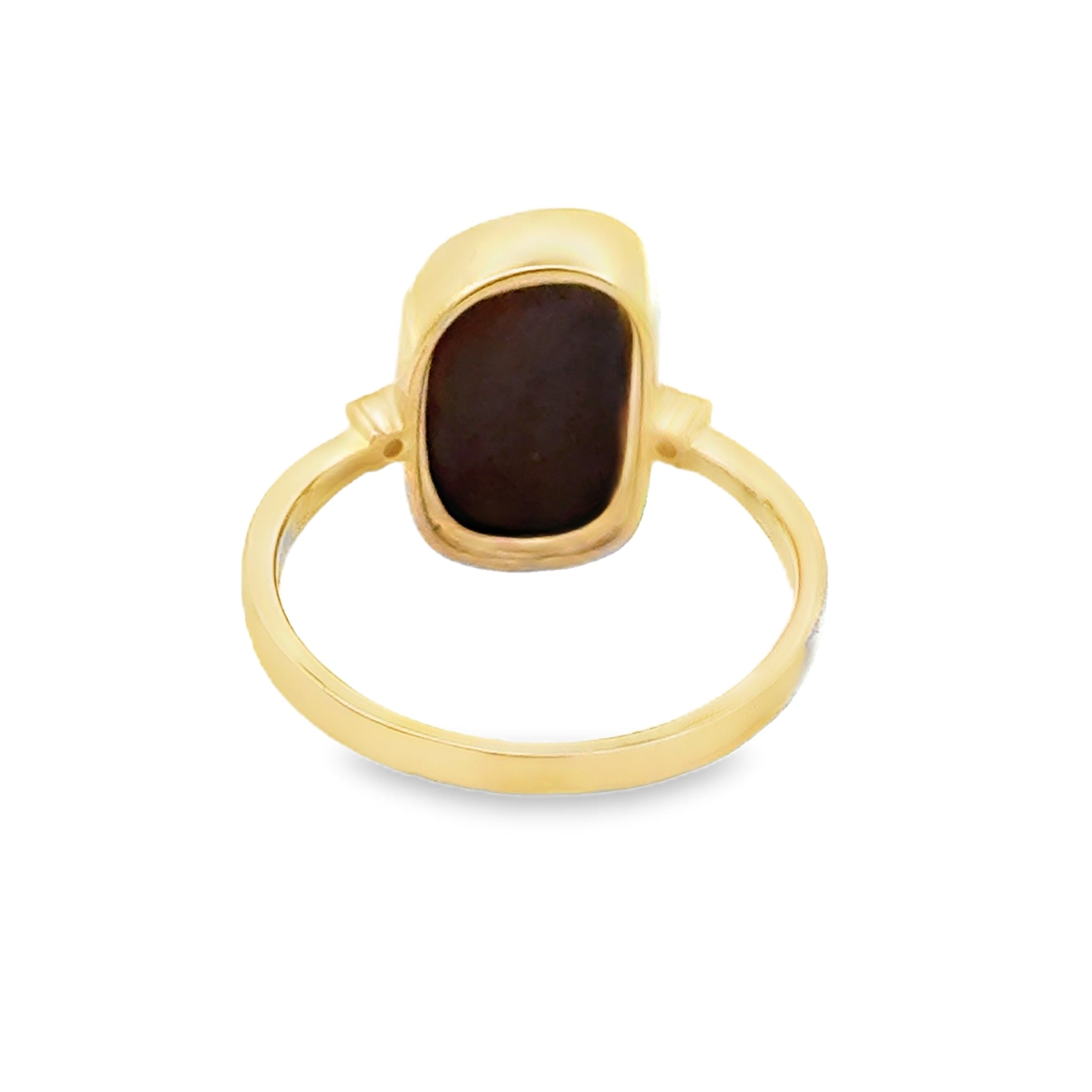 Opal & Diamond Ring 9ct Gold REAR