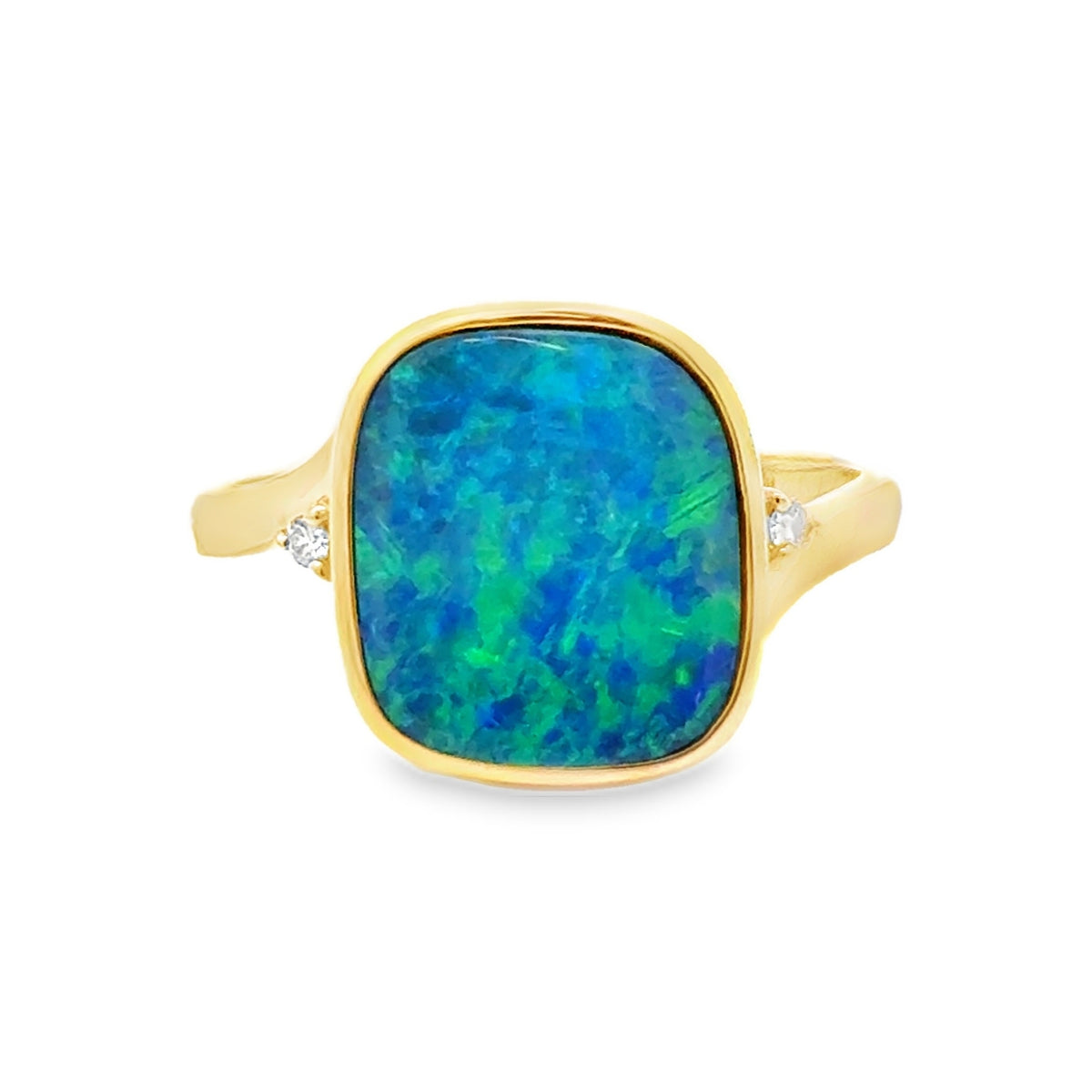 Opal & Diamond Ring 9ct Gold
