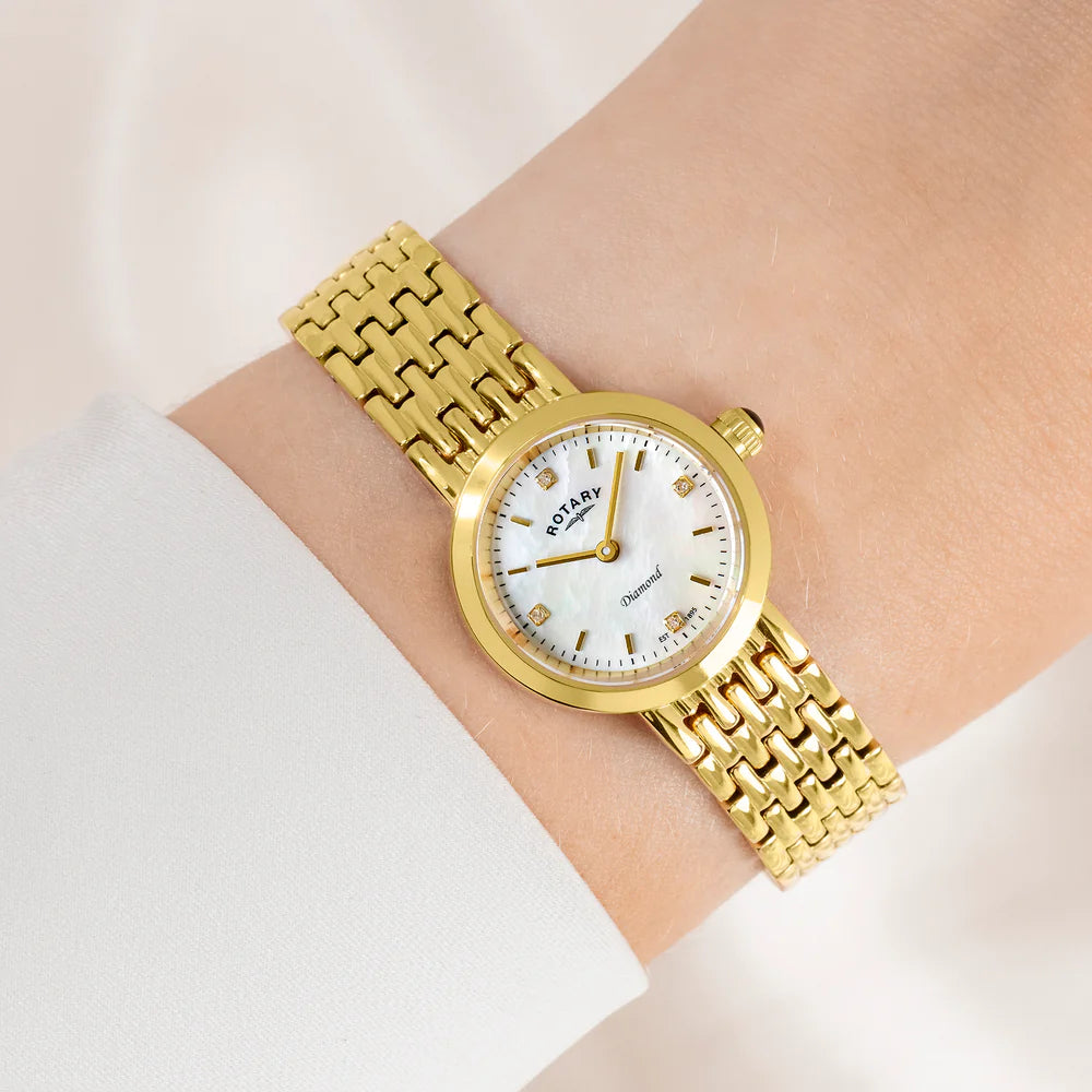 Rotary Heritage Diamond Ladies Gold Tone Bracelet Watch LB008900/41/D model