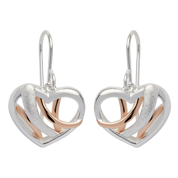 Unique & Co Sterling Silver Drop Earrings with Rose Gold Plating ME-538