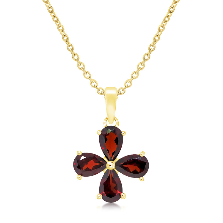 Unique & Co Sterling Silver Gold Plated Garnet Pendant MK-1054GA