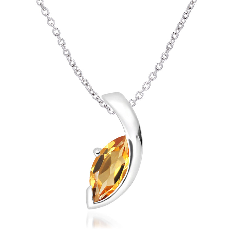 Unique & Co Silver Citrine Pendant MK-988GC
